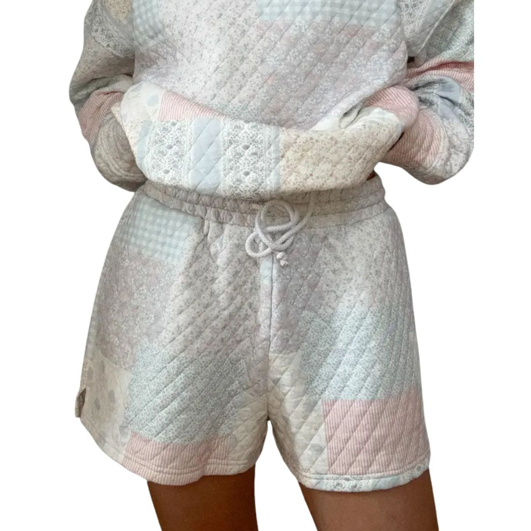 Shades of Blue Quilted Pastel Shorts