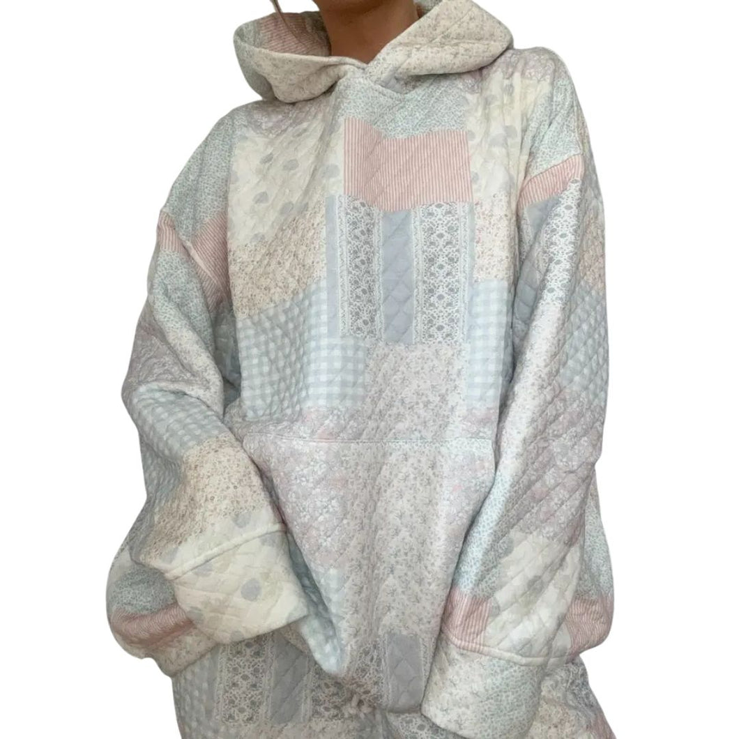 Shades of Blue Quilted Pastel Hoodie