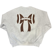 Load image into Gallery viewer, Embroidered Football Bow Crewneck
