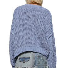 Load image into Gallery viewer, V-Neck Chenille Cable Knit Sweater
