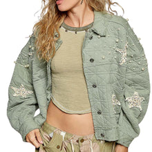 Load image into Gallery viewer, Quilted Jacket with Stars &amp; Pearls
