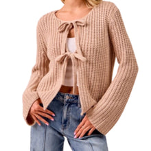 Load image into Gallery viewer, Knit Sweater Top With Bow Tied
