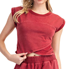 Load image into Gallery viewer, Mineral Wash Crop Top &amp; Pant Set
