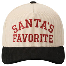 Load image into Gallery viewer, Santa&#39;s Favorite Corduroy Glitter Trucker Hat
