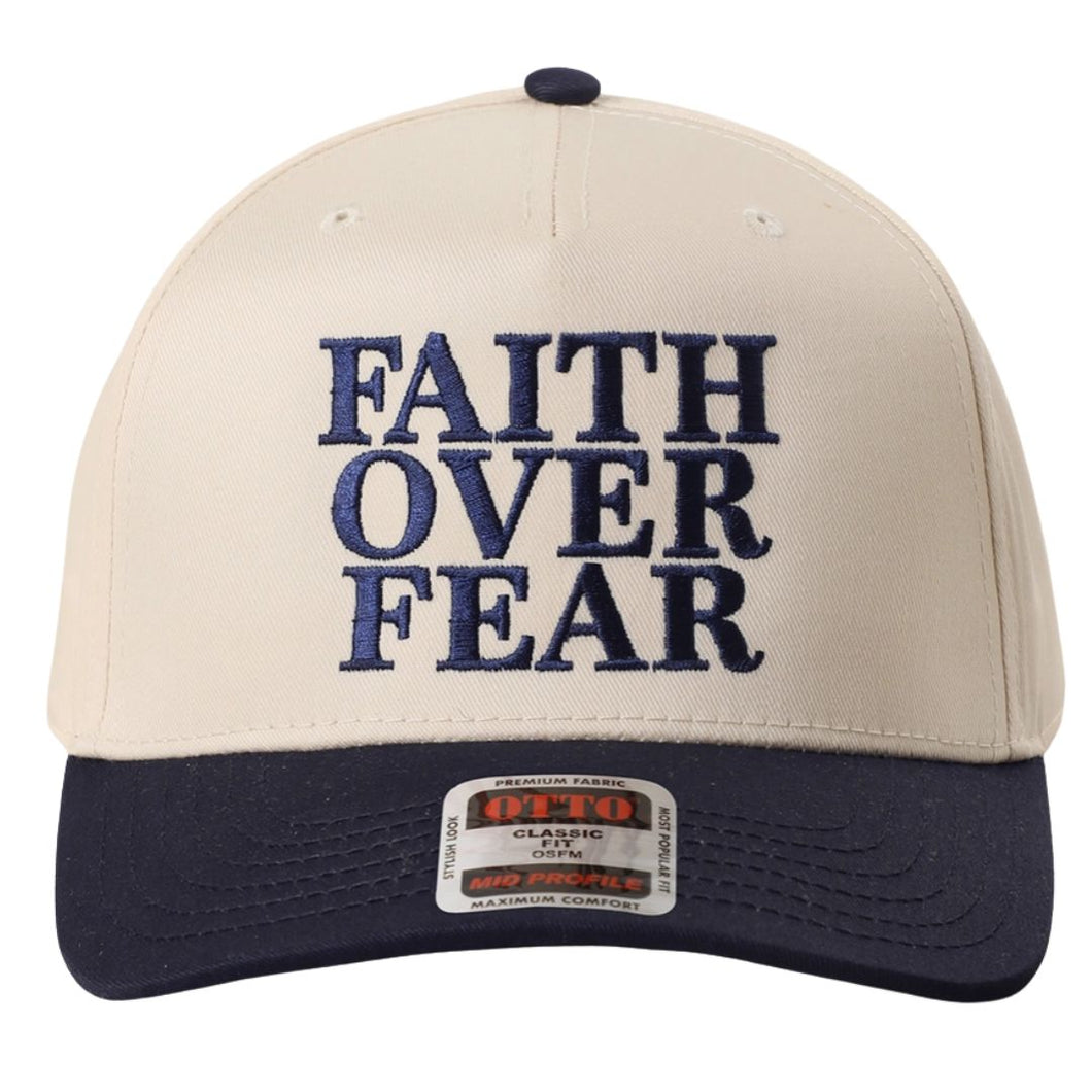 Faith Over Fear Navy Trucker Hat