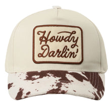 Load image into Gallery viewer, Howdy Darlin&#39; Cow Print Trucker Hat
