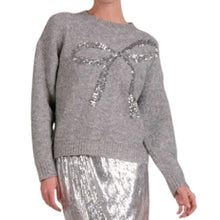 Load image into Gallery viewer, Crewneck Sweater Grey Bow
