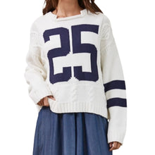 Load image into Gallery viewer, Cable Varsity Heavyweight Number Knit Sweater
