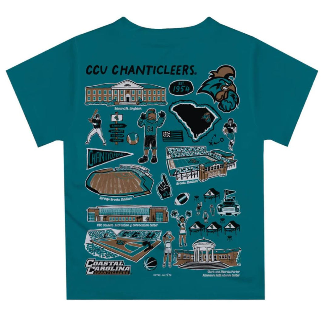 KIDS CCU Hand Sketched Vive Short Sleeve Tee Shirt
