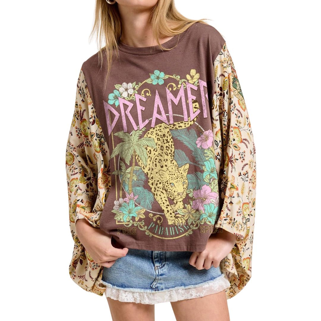 Dreamer Poncho Style Graphic Tee