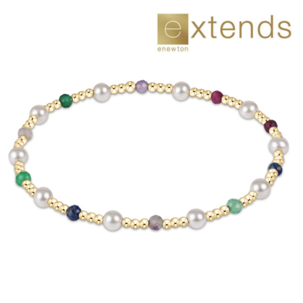 Extends Pearl Sincerity Pattern 4mm Bead Bracelet in Hot Mess FW25/Gold