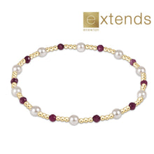 Load image into Gallery viewer, Extends Pearl Sincerity Pattern 4mm Bead Bracelet in Ruby/Gold
