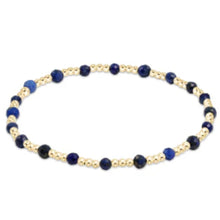 Load image into Gallery viewer, egirl Gemstone Gold Sincerity Pattern 3mm Bead Bracelet - Lapis
