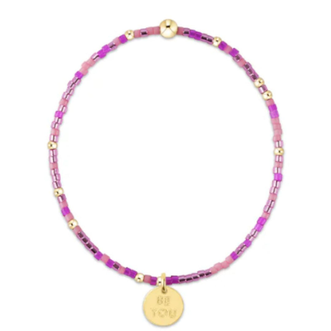 egirl Hope Unwritten Bracelet - Back To The Fuchsia - be you. Small Gold Disc