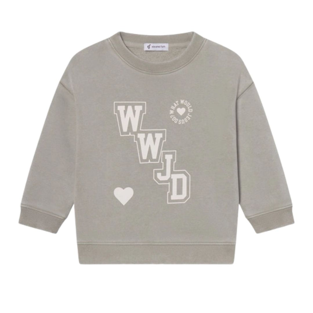 Elevated Faith WWJD Varsity Kids Crewneck
