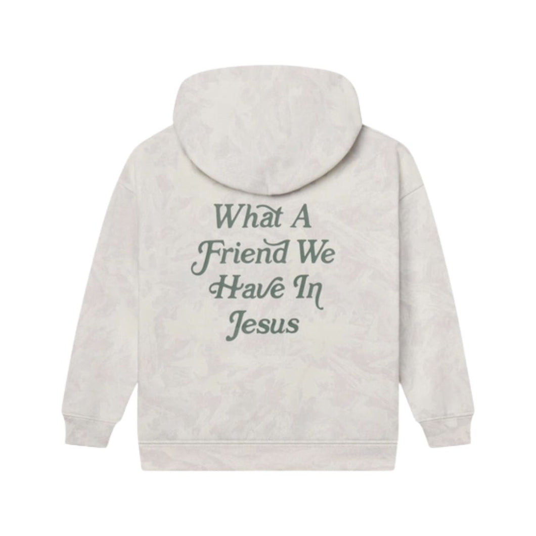 Elevated Faith What A Friend in Jesus Camo Kids Hoodie