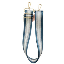 Load image into Gallery viewer, Stripped Purse Strap Teal/Silver
