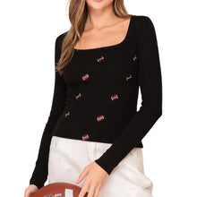 Load image into Gallery viewer, Gameday Square Neck Football Patch Top
