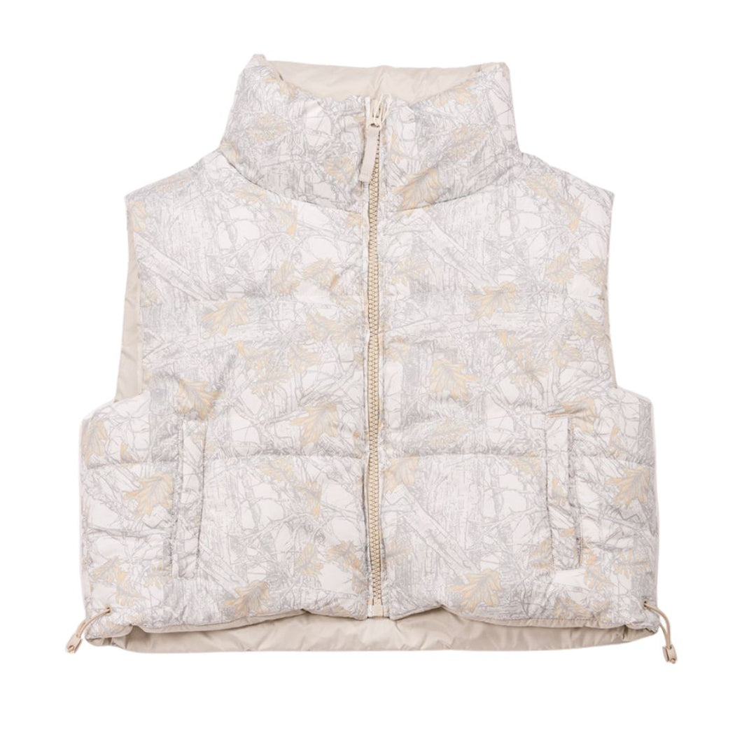 Cropped Camo Puffer Vest