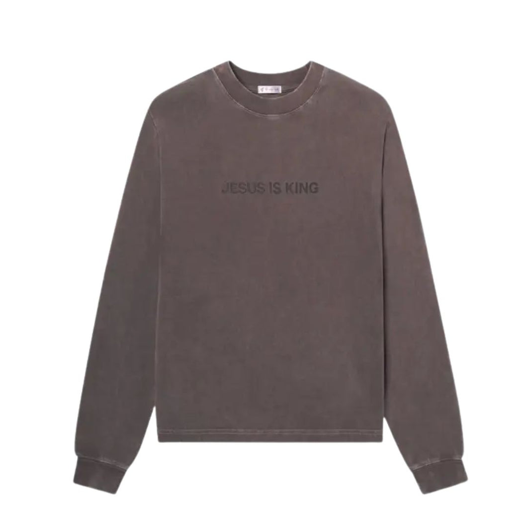 Elevated Faith Jesus Is King Brown Ls Unisex Tee