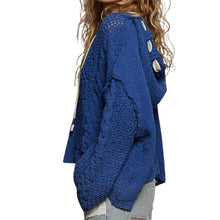 Load image into Gallery viewer, Oversize Fit V-Neck Hooded Cable Knit Chenille Sweater
