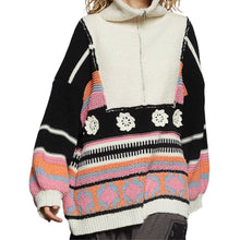 Load image into Gallery viewer, High Collar Half Zipper Block Pullover
