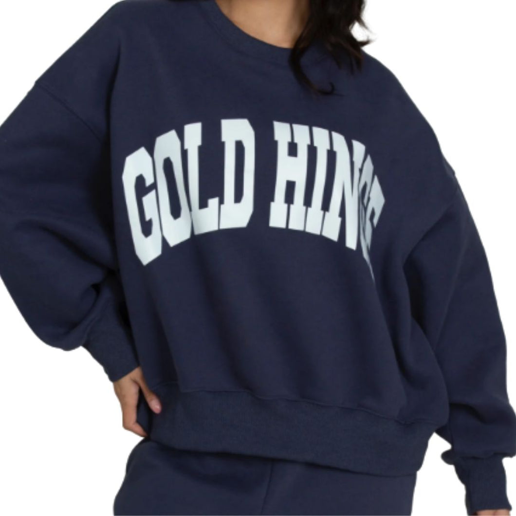 DARK DENIM GOLD HINGE WIDE ARM SWEATSHIRT