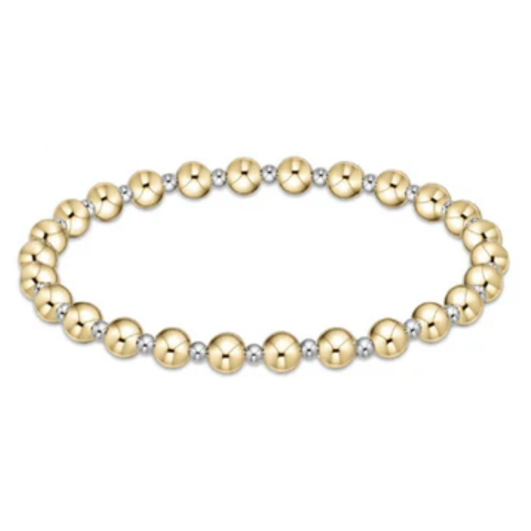 EXTENDS - CLASSIC GRATEFUL PATTERN 5MM BEAD BRACELET - MIXED METAL