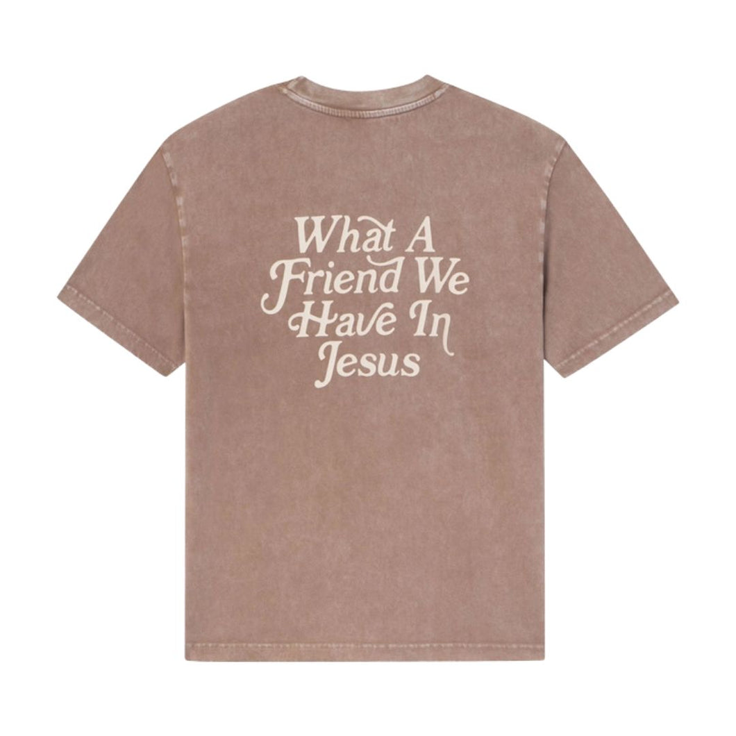 Elevated Faith What A Friend in Jesus Brown Unisex Tee