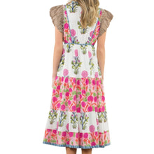 Load image into Gallery viewer, Flutter Sleeve Flower Maxi Dress

