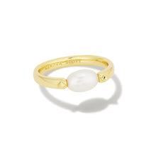 Load image into Gallery viewer, Kendra Scott Leighton Gold Pearl Band Ring
