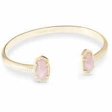 Load image into Gallery viewer, Kendra Scott Elton Gold Cuff Bracelet in Rose Quartz
