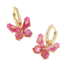 Load image into Gallery viewer, Bianca Butterfly Gold Huggie Earrings Pink
