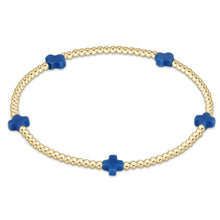 Load image into Gallery viewer, enewton Signature Cross Small Gold Pattern 2mm Bead Bracelet - Cobalt
