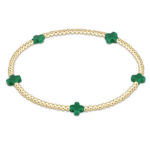Load image into Gallery viewer, enewton Signature Cross Small Gold Pattern 2mm Bead Bracelet- Emerald
