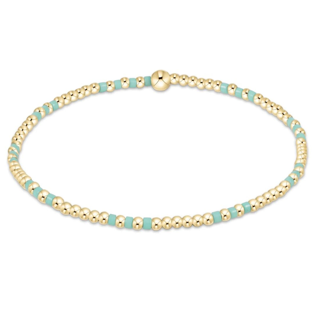 hope joy pattern 2mm bead bracelet - mint