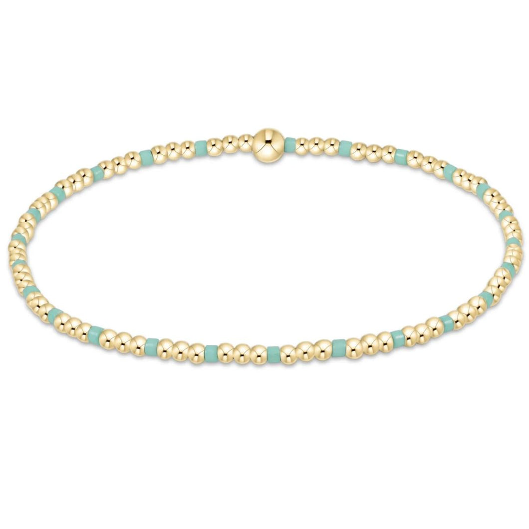 hope sincerity pattern 2mm bead bracelet - mint