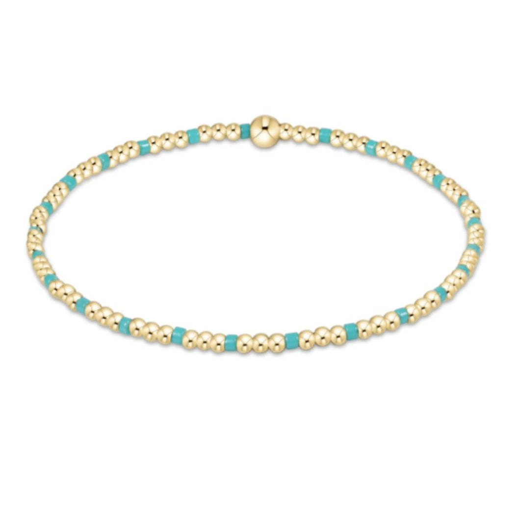 hope sincerity pattern 2mm bead bracelet - turquoise