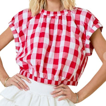 Load image into Gallery viewer, Gingham Crop Top
