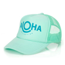 Load image into Gallery viewer, Aloha Trucker Hat in Seafoam
