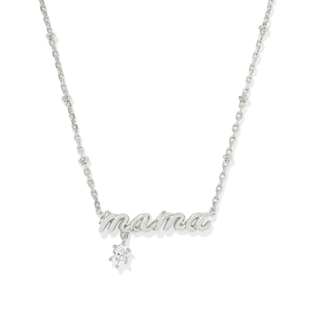 Kendra Scott MAMA Crystal Necklace Rhodium
