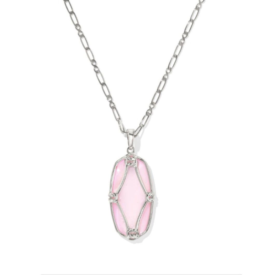 Kendra Scott Elle Latice Long Necklace Blush