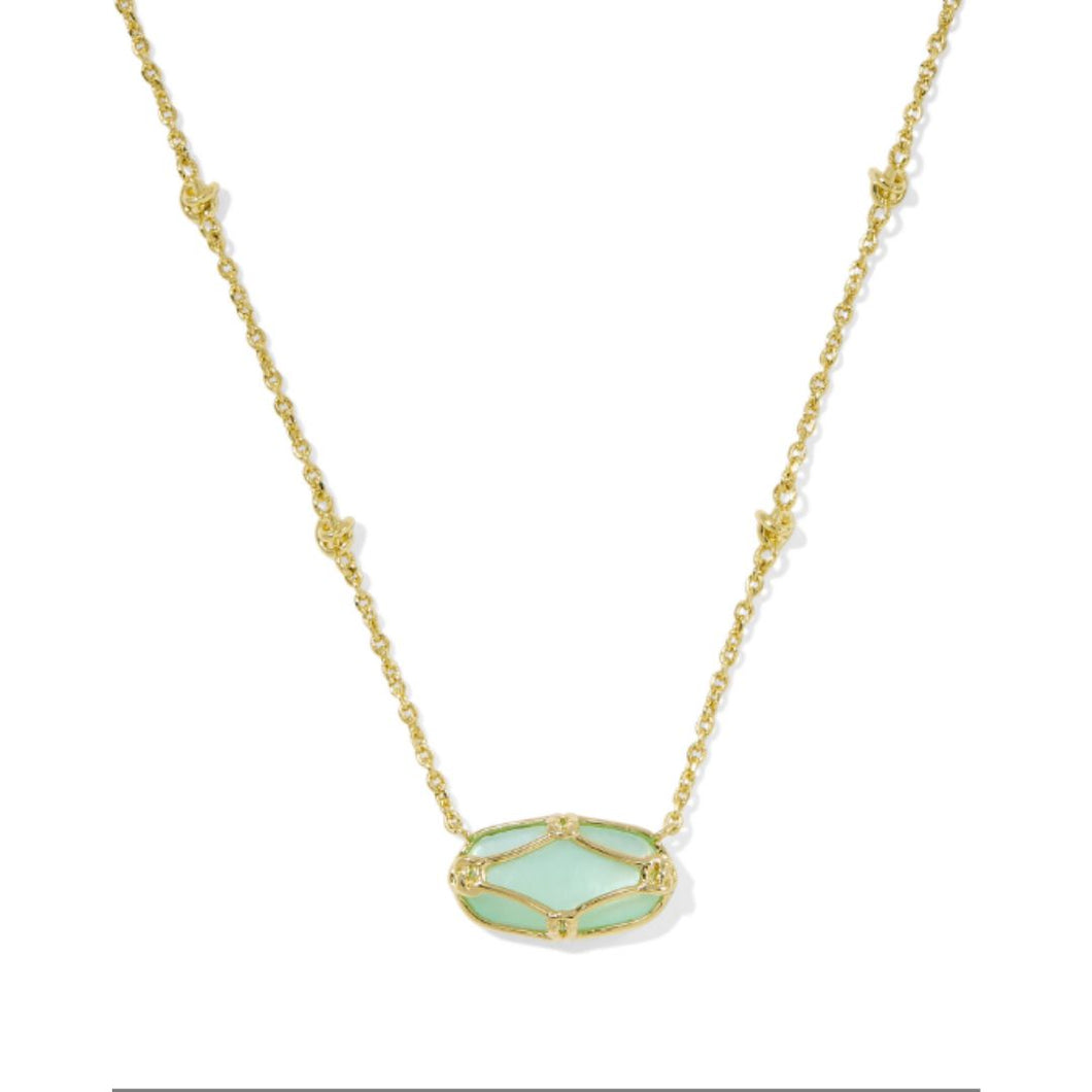 Kendra Scott Elisa Lattice Green Necklace