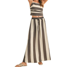 Load image into Gallery viewer, Miou Muse Vertical Wide Stripe Skirt
