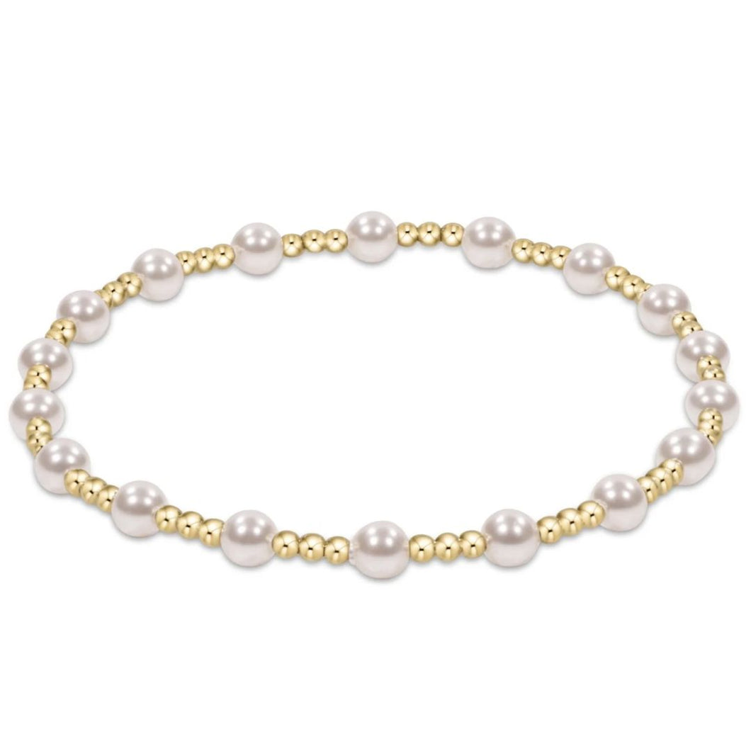 enewton classic sincerity pattern 4mm bead bracelet - pearl