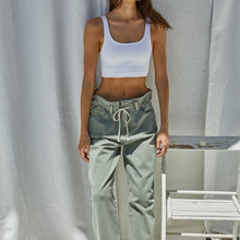 Load image into Gallery viewer, Square Neck White Crop Top
