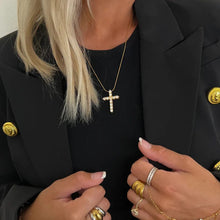Load image into Gallery viewer, Chansutt Pearl Diamond Cross Necklace
