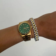 Load image into Gallery viewer, Chansutt Pearl Diamond Two Tone Band Bracelet
