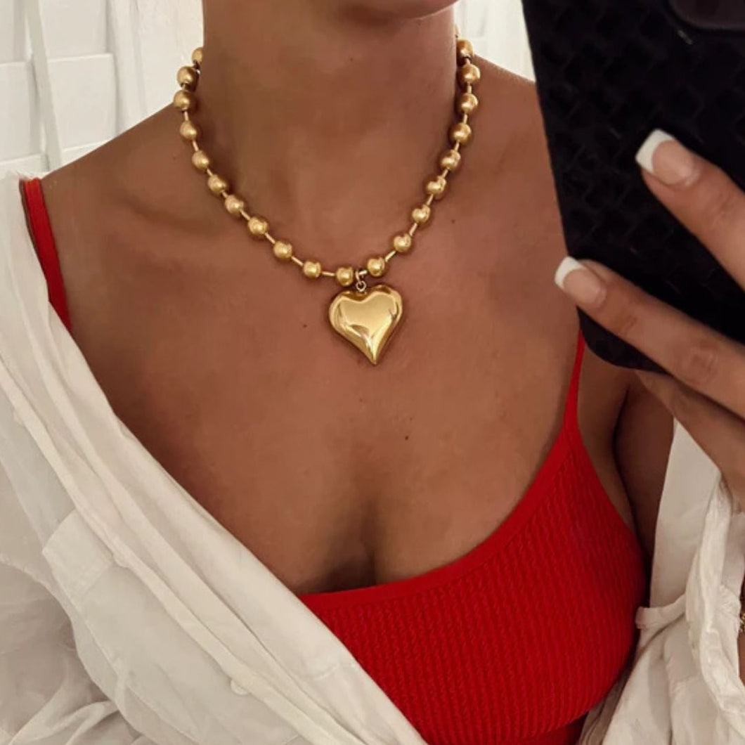 Chansutt Pearls Chunky Heart Necklace