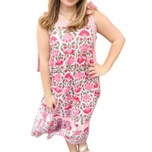 Load image into Gallery viewer, Amaryllis Bow Block Print Maxi Dress
